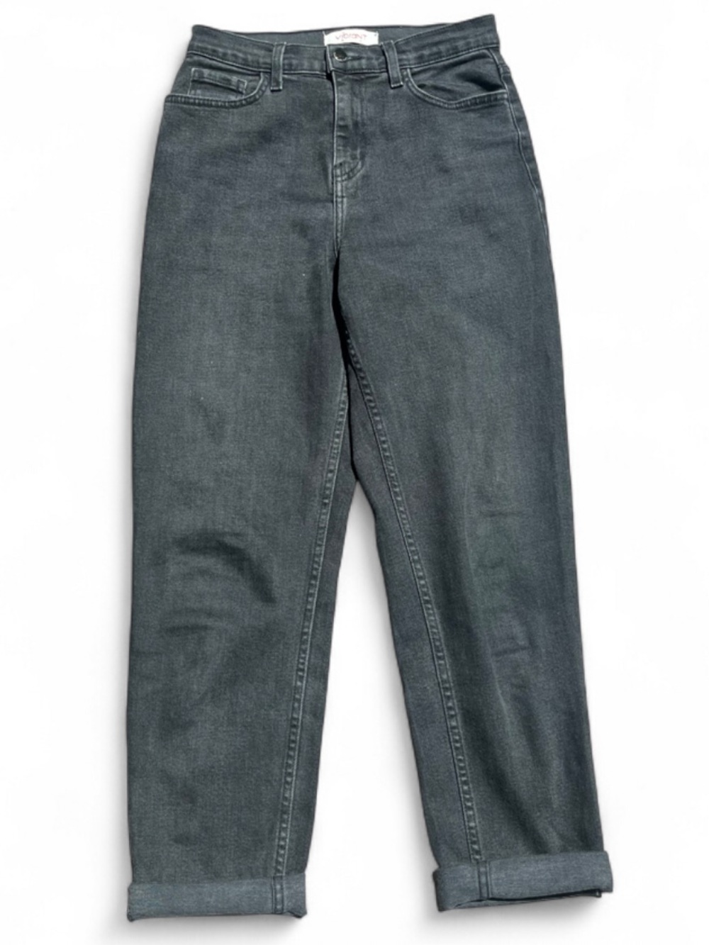 Vibrant M.I.U size 5 High-Rise black Charcoal Gray Straight Jeans made in the US